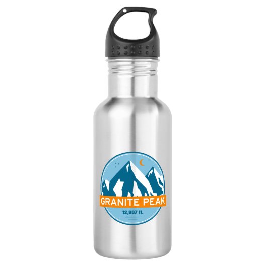 Granite Peak Montana Sterren Maan Waterfles (Voorkant)