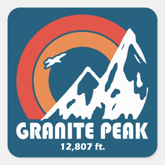 Granite Peak Montana Sun Eagle Vierkante Sticker (Voorkant)