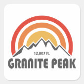 Granite Peak Vierkante Sticker (Voorkant)