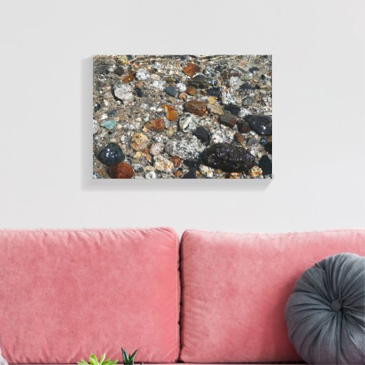 Granite Pebbles in het meer Tenaya bij Yosemite Canvas Afdruk (Insitu (Woonkamer))