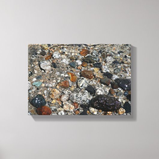 Granite Pebbles in het meer Tenaya bij Yosemite Canvas Afdruk (Voorkant)