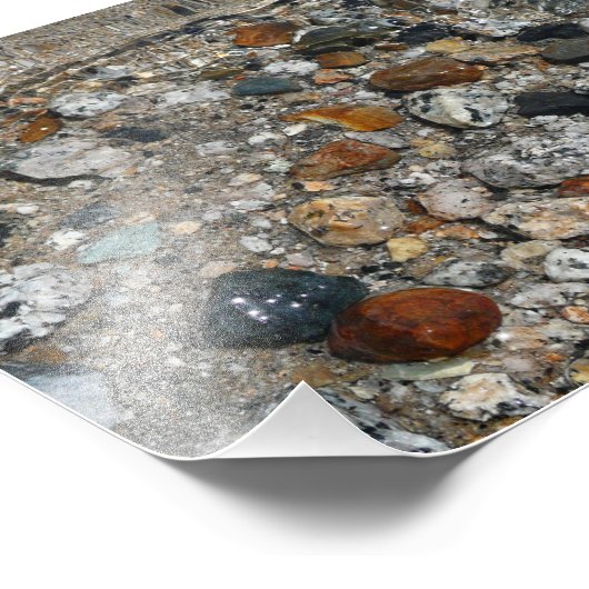Granite Pebbles in het meer Tenaya bij Yosemite Foto Afdruk (Hoek)