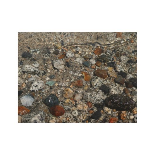 Granite Pebbles in het meer Tenaya bij Yosemite Houten Poster (Voorkant)