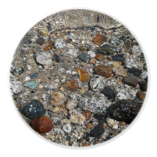 Granite Pebbles in het meer Tenaya bij Yosemite Keramische Knop (Voorkant)