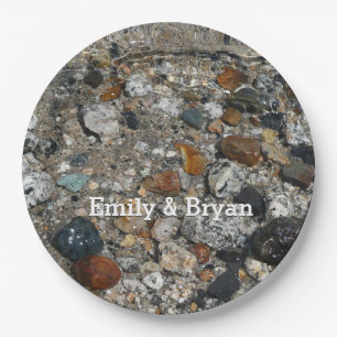 Granite Pebbles in het meer Tenaya bij Yosemite Papieren Bordje