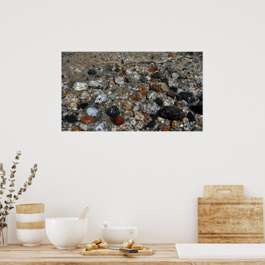 Granite Pebbles in het meer Tenaya bij Yosemite Poster (Keuken)