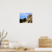 Granite Rock Cliff Herfst Foliage Natuur Poster (Keuken)