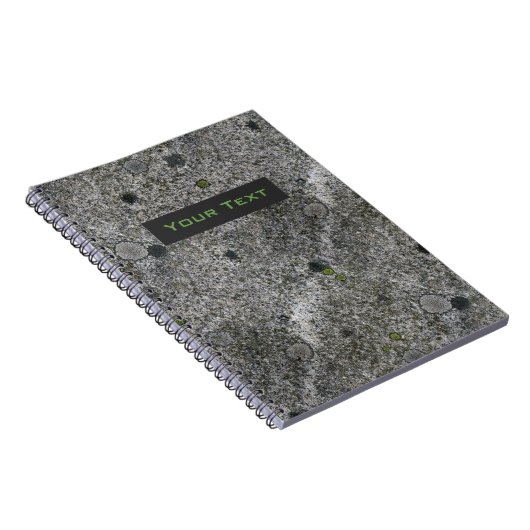Granite Rock Grey met tekstlabel Notitieboek (Rechterzijde)