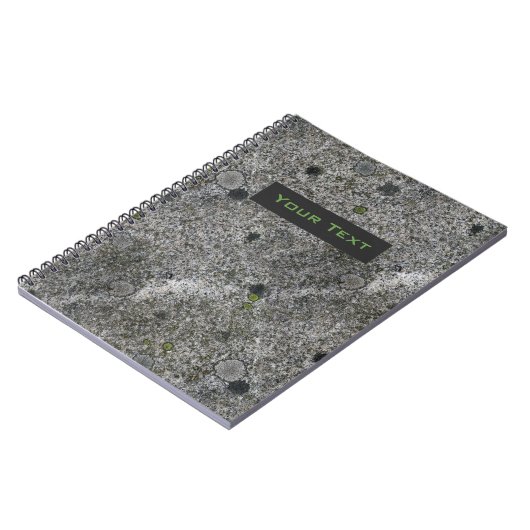 Granite Rock Grey met tekstlabel Notitieboek (Linkerzijde)