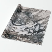 Granite Rock Marbling in Black, White en Grey Cadeaupapier (Uitgerold)