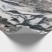 Granite Rock Marbling in Black, White en Grey Cadeaupapier (Hoek)