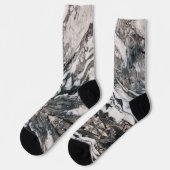 Granite Rock Marbling in Black, White en Grey Sokken (Links)