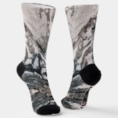 Granite Rock Marbling in Black, White en Grey Sokken (Gebogen)