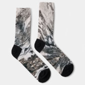 Granite Rock Marbling in Black, White en Grey Sokken (Rechts)