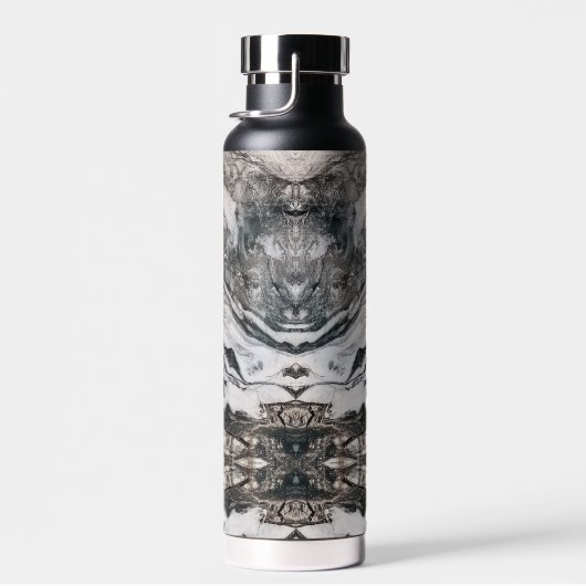 Granite Rock Marbling in Black, White en Grey Waterfles (Rechts)