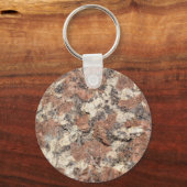 Granite Rock Texture - Roze Black White - Sleutelhanger (Voorkant)