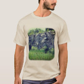 Granite Rock Wall Cattails Pond Natuur T-shirt (Voorkant)