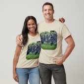 Granite Rock Wall Cattails Pond Natuur T-shirt (Unisex)