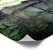 Granite Rock Wall reflecteert op de Natuur Pond Poster (Hoek)