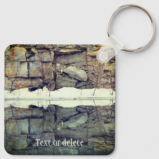 Granite Rock Wall reflecteert op maat Sleutelhanger (Achterkant)