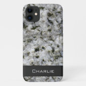 Granite Rock White met naam Case-Mate iPhone Case (Achterkant)