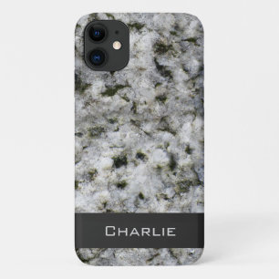 Granite Rock White met naam Case-Mate iPhone Case