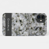 Granite Rock White met naam Case-Mate iPhone Case (Achterkant (horizontaal))