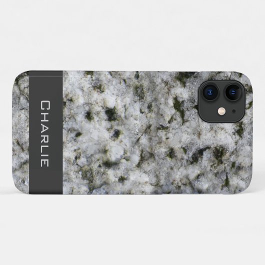 Granite Rock White met naam Case-Mate iPhone Case (Achterkant (horizontaal))