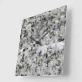 Granite Rock White met zwarte cijfers Vierkante Klok (Hoek)
