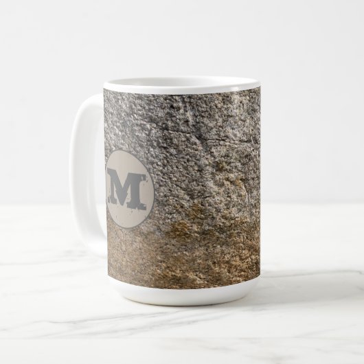 Granite Rockface Initiaal Coffee Mok U past aan (Voorkant links)