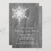 Granite & Snowflake Holiday Open House Uitnodiging (Voorkant / Achterkant)