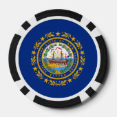 Granite Stater Flag, Flag of New Hampshire Poker Chips (Achterkant)