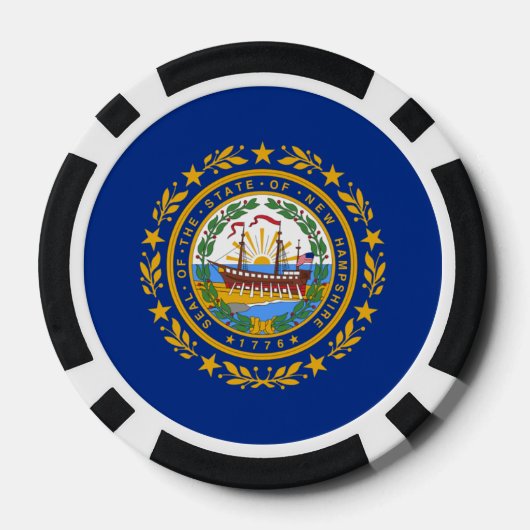 Granite Stater Flag, Flag of New Hampshire Poker Chips (Achterkant)