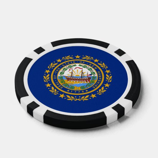 Granite Stater Flag, Flag of New Hampshire Poker Chips (Enkel)