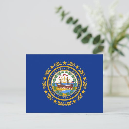 Granite Stater Flag, vlag van New Hampshire Briefkaart (Staand voorkant)