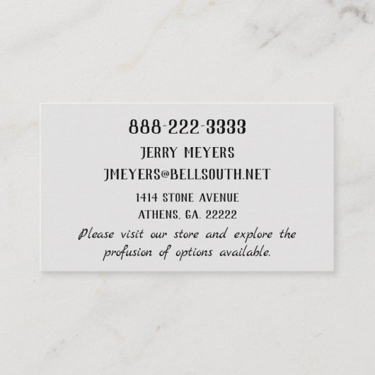 GRANITE VISITEKAARTJE (Achterkant)