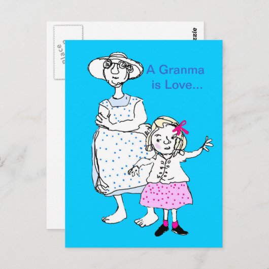 Granma is Love Briefkaart (Voorkant / Achterkant)