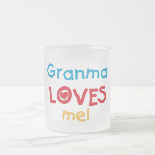 Granma Loves Me T-shirts en geschenken Matglas Koffiemok