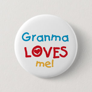 Granma Loves Me T-shirts en geschenken Ronde Button 5,7 Cm