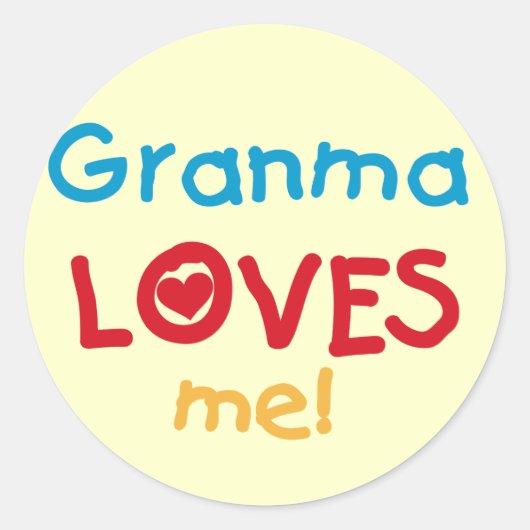 Granma Loves Me T-shirts en geschenken Ronde Sticker (Voorkant)