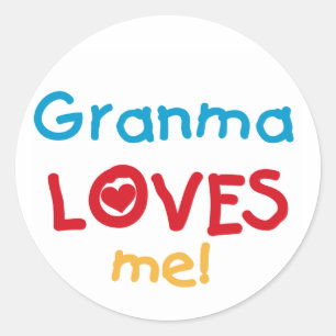 Granma Loves Me T-shirts en geschenken Ronde Sticker