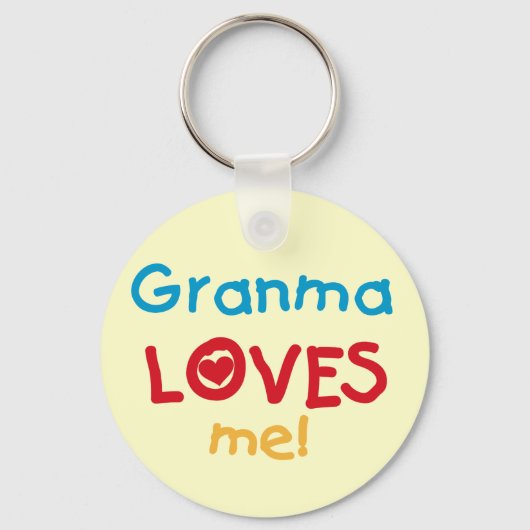 Granma Loves Me T-shirts en geschenken Sleutelhanger (Voorkant)