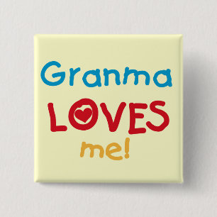 Granma Loves Me T-shirts en geschenken Vierkante Button 5,1 Cm