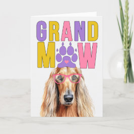 GranMAW Afghan Hound GrandDOG Grootouders Dag Feestdagen Kaart