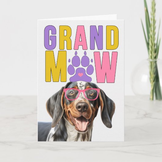 GranMAW Bluetick Coonhound HOND Grootouders Dag Feestdagen Kaart (Voorkant)