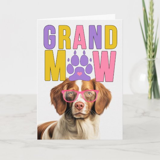 GranMAW Brittany Spaniel GrandDOG Grandparents Day Feestdagen Kaart (Voorkant)