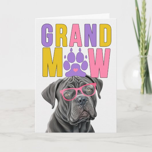 GranMAW Cane Corso GrandDOG Grootouders Dag Feestdagen Kaart (Voorkant)