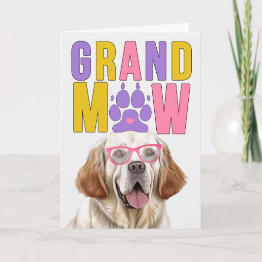 GranMAW Clumber Spaniel GrandDOG Grootouders Dag Feestdagen Kaart (Voorkant)
