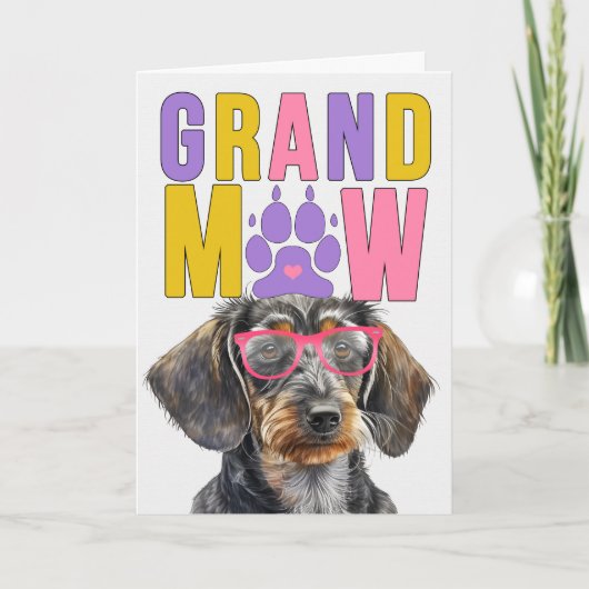 GranMAW Wirehair Dachshund HOND Grootouders Dag Feestdagen Kaart (Voorkant)