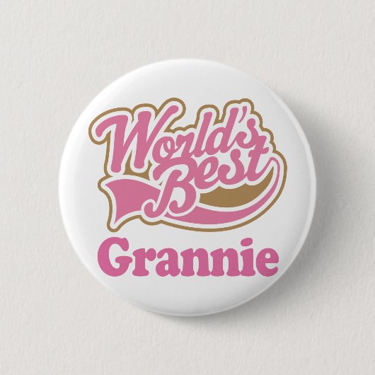 Grannie Gift Pink Ronde Button 5,7 Cm (Voorkant)